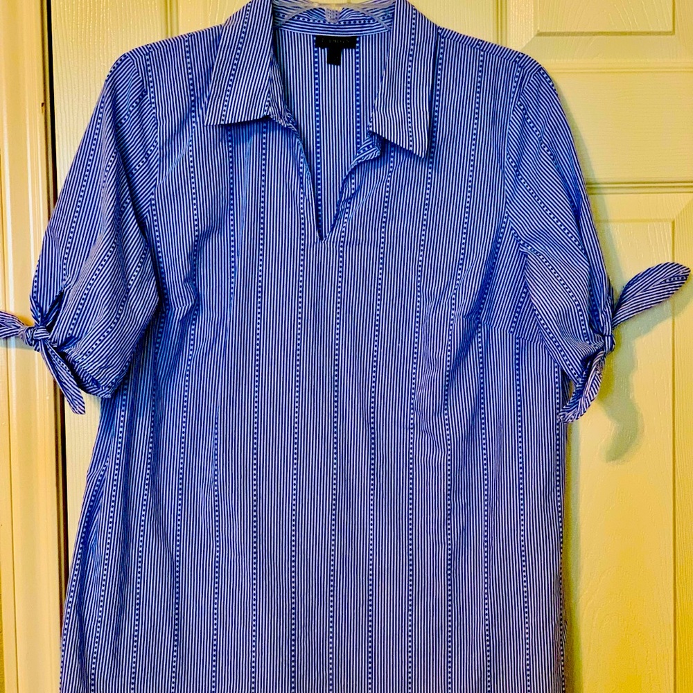 Darling & flattering blouse worn year round! Charming style & very flattering!